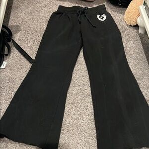 PINK Black Boot Cut Flare Pants with Structured Fabric